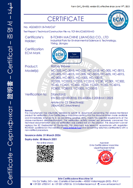 La Cina B-Tohin Machine (Jiangsu) Co., Ltd. Certificazioni